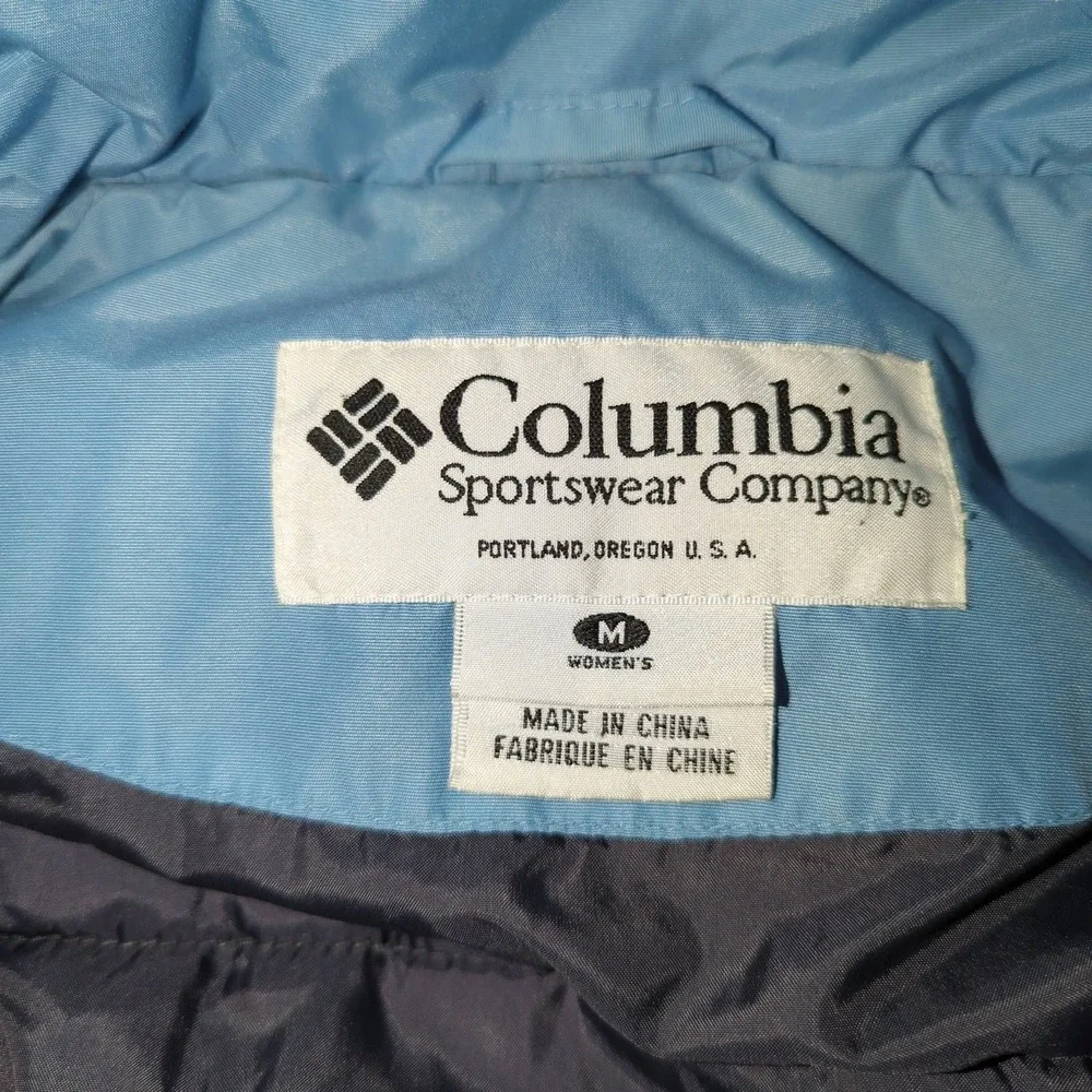 Columbia Winter Coat Women's M Sky Blue Brown Tint - Picture 4 of 6